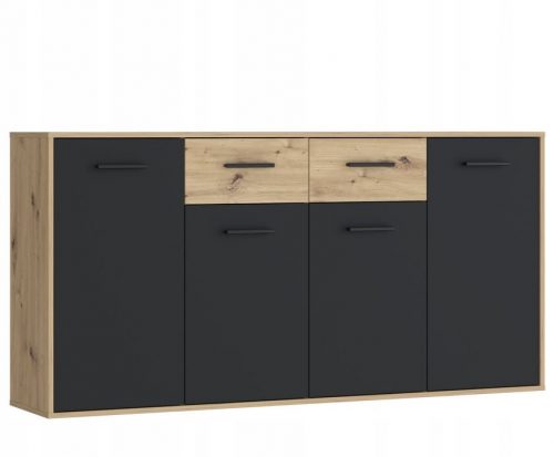  Komoda Furniture Design JAKKI241M7 163 x 35 x 88 cm črna, obrtniški hrast