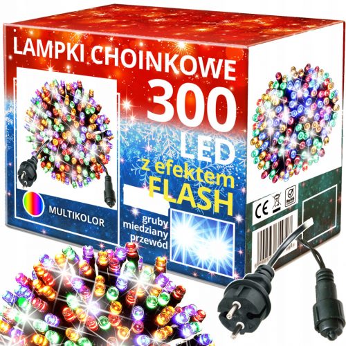  300 LED lučk za božično drevo FLASH vrvica za božično drevo CHRISTMAS TREE FLASH OUT/OUT