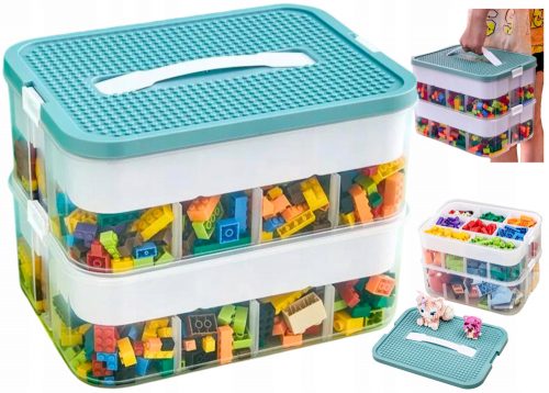  TOY BOX BLOCKS 2-SLOJNI TERRIBLE POSODA LEGO ORGANIZER