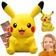  PIKACHU MASKOTA Pikachu Pokemon LARGE XL 40 cm + Pokemon karte OBSIDIAN PLAMENI 1 vrečka z 10 kartami