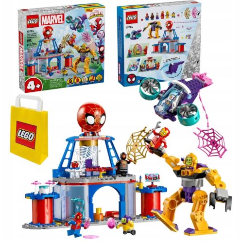  LEGO Super Heroes 10794 LEGO MARVEL SPIDEY 10794 SPIDER TEAM HEADQUARTERS + LEGO papirnata vrečka 6315786 rumena 24x8x18 cm