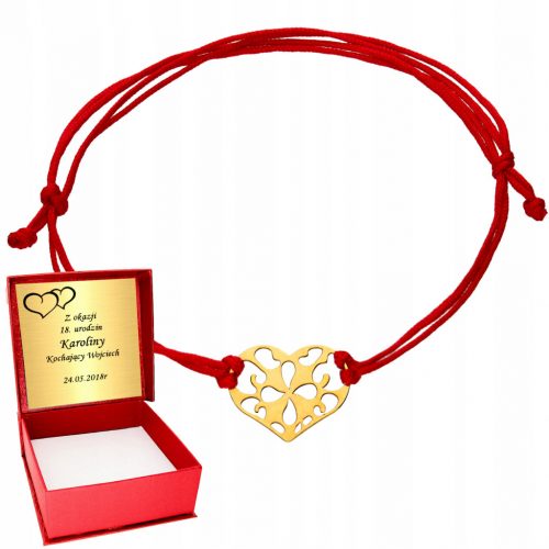  Zapestnica iz zlata 585 Heart Heart vrvica 14K GOLD Graviranje