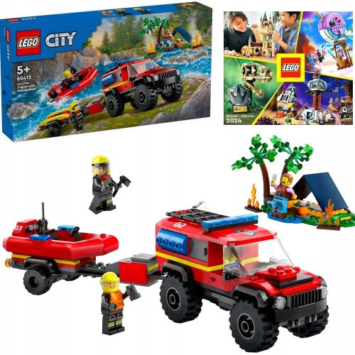  LEGO City 604126 LEGO CITY 60412 TERENSKO GASILSKO VOZILO Z REŠEVALNIM ČOLNOM DARILO KOTKE + LEGO KATALOG 2024 NOVO