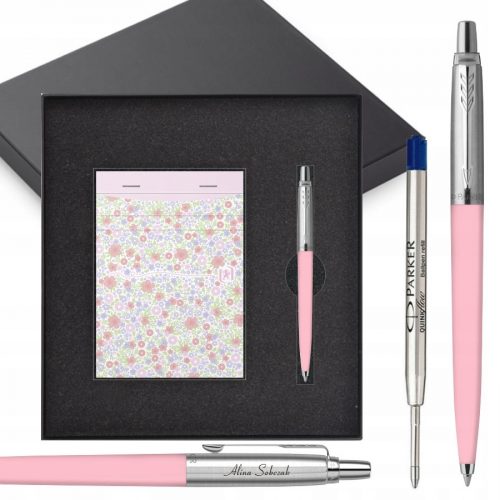  Modri zložljivi kemični svinčnik Parker + Notes A6 Oxford Multicolor