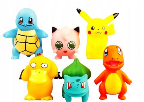  SET 6X POKEMON FIGURIC PIKACHU, BULBASAUR, CHARMANDER, SQUIRTLE, PSYDUCK