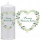  SVEČA Communion Candle Decoration Table SVETO OBHAJILO Listi srca 20 cm