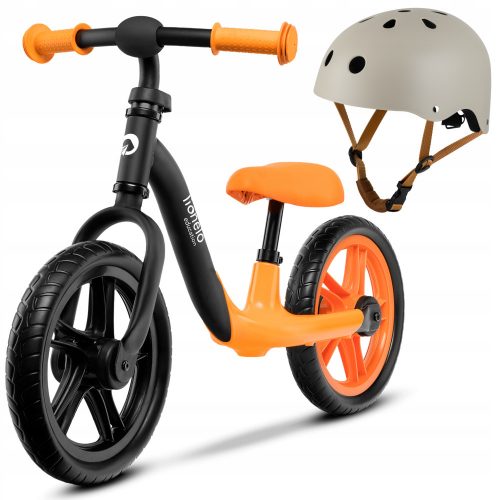  Lionelo Alex 12" balance bike Črna, Oranžna + Otroška čelada za skiro velikost S 50-56cm od 3 let Čelada Lionelo