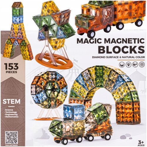  DK Magnetic Blocks Magnetic Bricks 153 Elements Construction Bricks Vozila 3D figure 153 kosov.