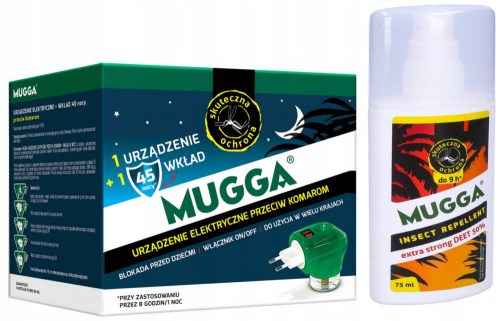  Mugga Deet pršilo proti komarjem in klopom 50% 75 ml + Mugga tekočina proti komarjem 0,06 kg 35 ml