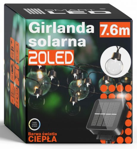  Solarna girlanda Smartled 760 cm, črna