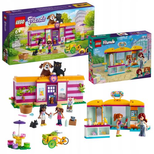  LEGO Friends 41699 Shelter Cafe + LEGO Friends 42608 Trgovina z modnimi dodatki