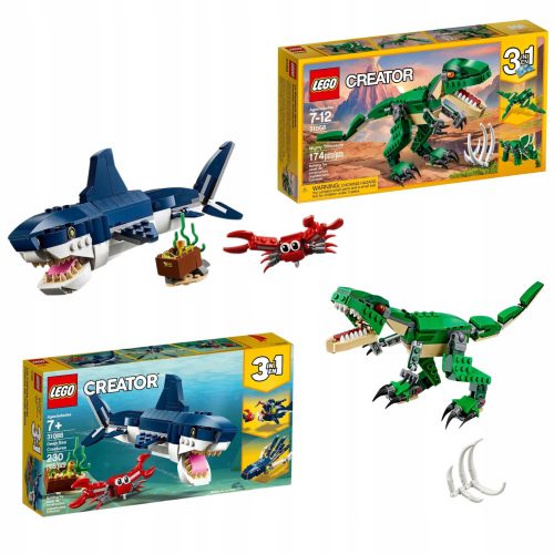  LEGO Creator 3 v 1 31058 Mogočni dinozavri + LEGO Creator 3 v 1 31088 Morska bitja