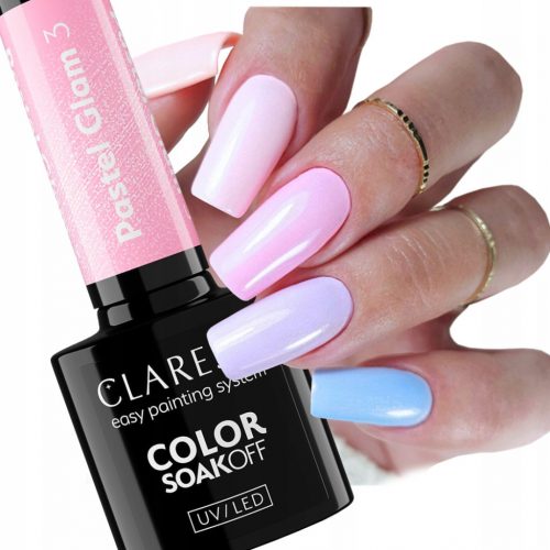  CLARESA PASTEL GLAM 3 HYBRID LAK ZA NOHTE HYBRID PASTELNO ROZA S PARKI