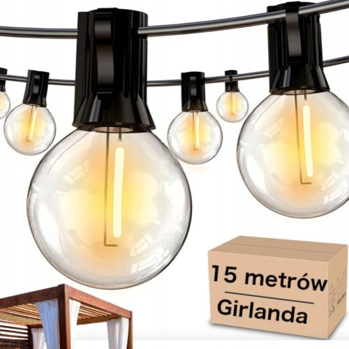  Girlanda 1500 cm omrežje + 2× E27 LED ŽARNICA 1W Za Edison Girlanda