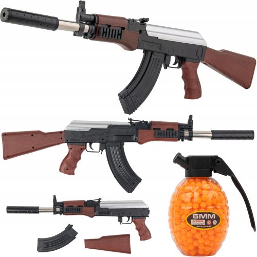  PUŠKA BALL GUN AK47 ASG IMITACIJA 6MM BALL GUN REPLIKA + Kroglice za Mat K-800T pištolo 6 mm 800 kroglic