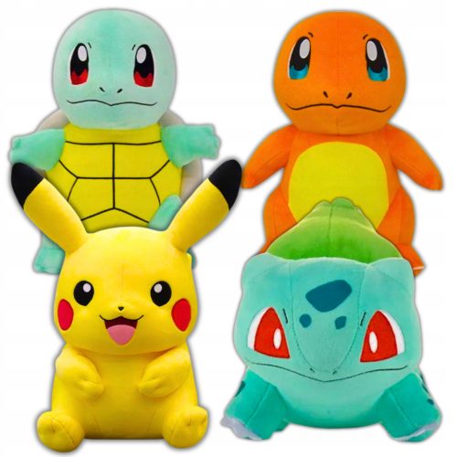  Pokemon maskote 4 polnjene živali 25 cm Pikachu Bulbasaurus Squirtle Charmander