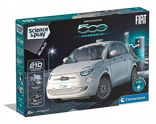  Clementoni 75085 Play Fiat 500, set za sestavljanje električnega avtomobila, mehanika, znanost