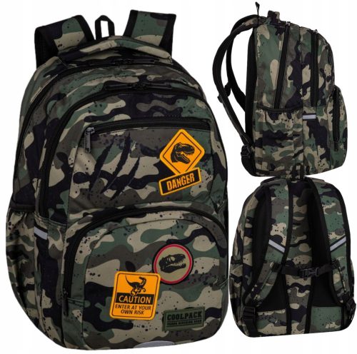  COOLPACK PICK KAPACITETNI ŠOLSKI NAHRBTNIK ZA MLADINSKE DANGER CAMO