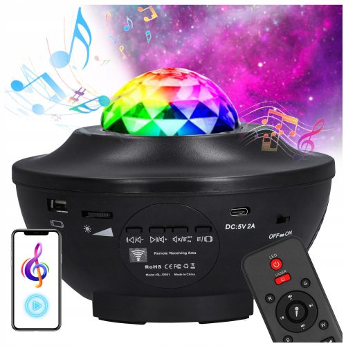  STARS PROJECTOR nočna svetilka projektor neba LED bluetooth zvočnik daljinski upravljalnik