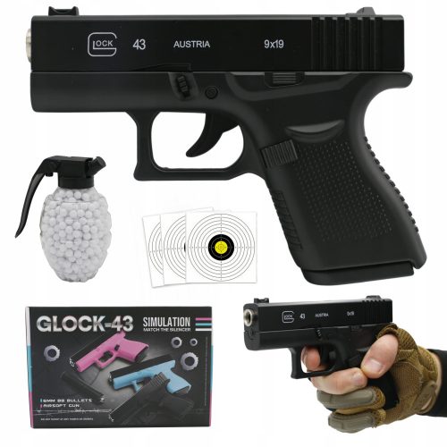  GLOCK SHORT GUN TOY METAL METAL 6mm ASG 800 FREE BALLS