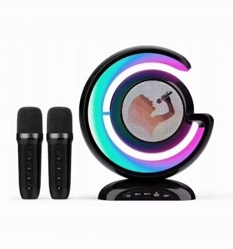  BREZŽIČNI KARAOKE SET ZA OTROKE BLUETOOTH ZVOČNIK + 2 MIKROFONA + USB - USB-C KABEL 0,5 M 50 CM BEL