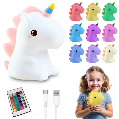  SILIKONSKA LED NOČNA SVETILKA RAINBOW UNICORN USB