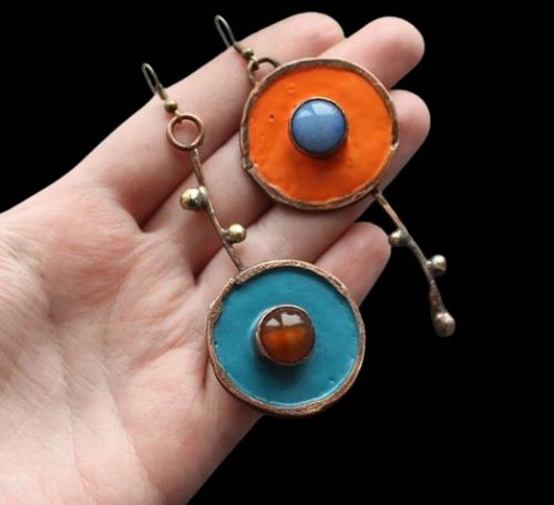  Asimetrični starinski bronasti uhani Vintage Boho Vinted piercing v retro slogu