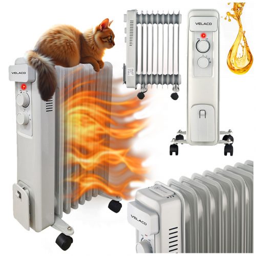  ELEKTRIČNI OLJNI RADIATOR 9 REBRA TERMOSTAT VESUVIUS 2000 WAT