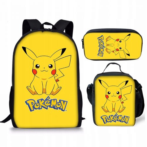  Nahrbtnik, pernica, torba, torbica, otroški šolski komplet 3v1 Pokemon s Pikachujem