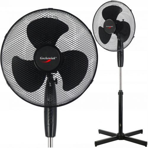  STOJEČI VENTILATOR TALNI VENTILATOR ČRN MOČAN TIHI VELIK 3 NAČINI 40 cm