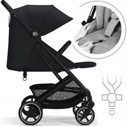  CYBEX voziček do 22 kg BEEZY Moon Black + CARETERO univerzalna folija za voziček