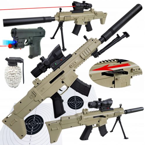  Jurišna puška Scar z BB-ji AIR SOFT GUN + pištola + 800 BB-jev