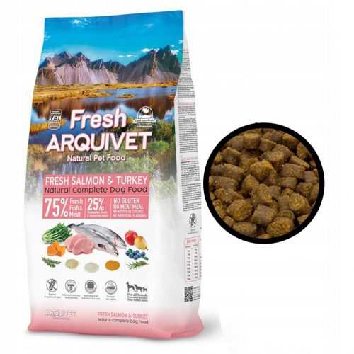  ARQUIVET FRESH SEMI-MOIST FOOD BREZ PIŠČANCA 75% MESO LOSOS PURAN 1