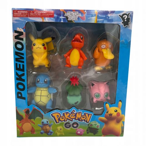  SET 6X POKEMON FIGURIC PIKACHU, BULBASAUR, CHARMANDER, SQUIRTLE, PSYDUCK