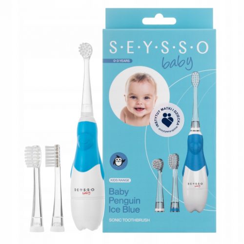  Sonična zobna ščetka Seysso Baby Penguin Ice Blue, 3 konice