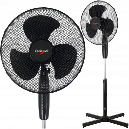  STOJEČI VENTILATOR TALNI VENTILATOR ČRN MOČAN TIHI VELIK 3 NAČINI 40 cm