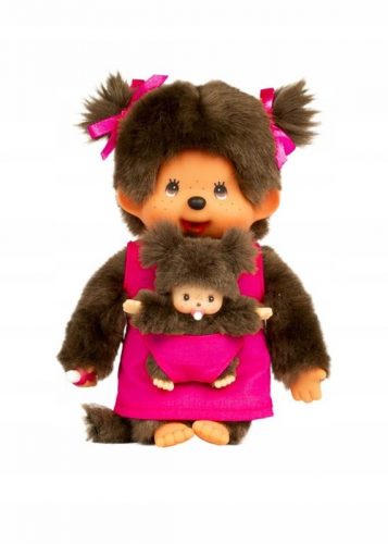  Bandai 23620 Monchhichi plišasta mati in otrok roza