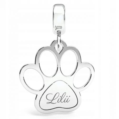  Charms Dog Cat Paw Srebro 925 GRAVIRANJE Perle obesek za darilo (925)