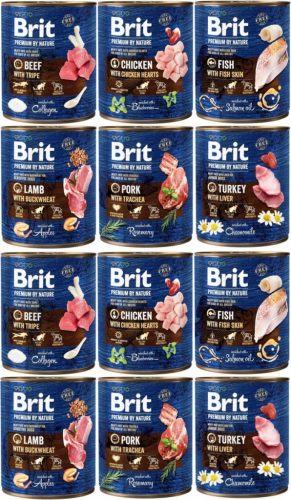  Brit Premium By Nature mokra mešanica hrane 12x 800 g