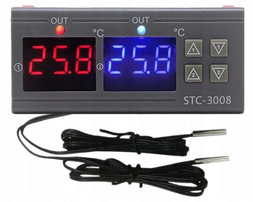  STC 3008 Digitalni regulator temperature z 2 senzorjema, releji