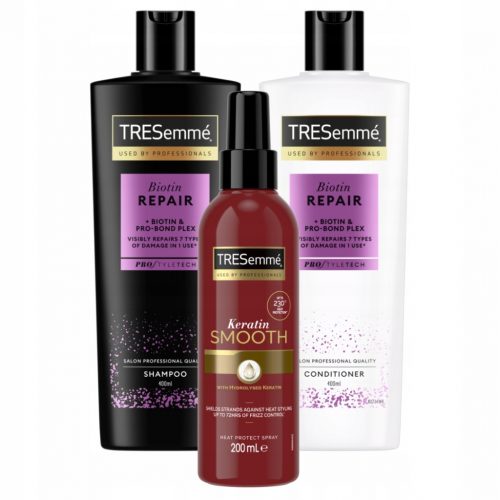  Tresemme biotinski šampon 400 ml biotinski balzam 400 ml + Tresemme keratinsko pršilo