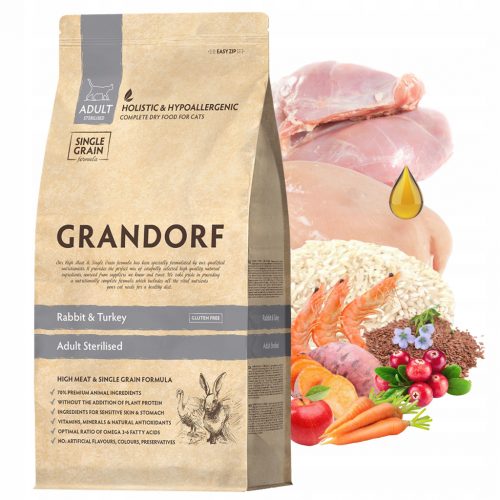  GRANDORF STERILIZED Adult Suha hrana za mačke Rabbit Turkey 2 kg