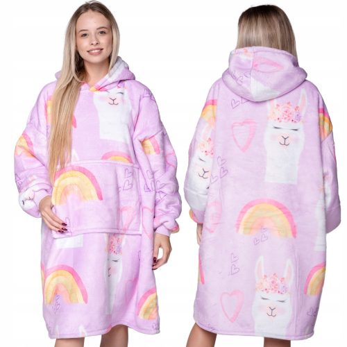  BLANKET SWEATSHIRT Oversize 2v1 BLANKET SWEATSHIRT XXL LAMA vzorec Darilo za rojstni dan Božič