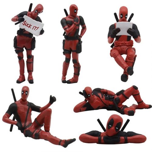  DEKORACIJA FIGUR MARVEL SUPERJUNAK SUPERJUNAK DEADPOOL KOMPLET 6 NOVIH KOSOV