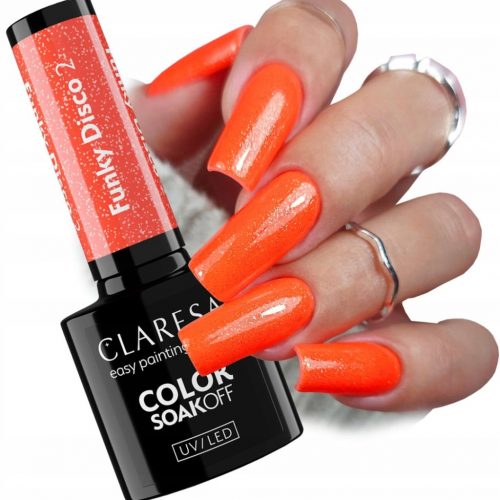  CLARESA FUNKY DISCO 2 ORANŽNA POP HYBRID POLISH NEON ORANŽNA