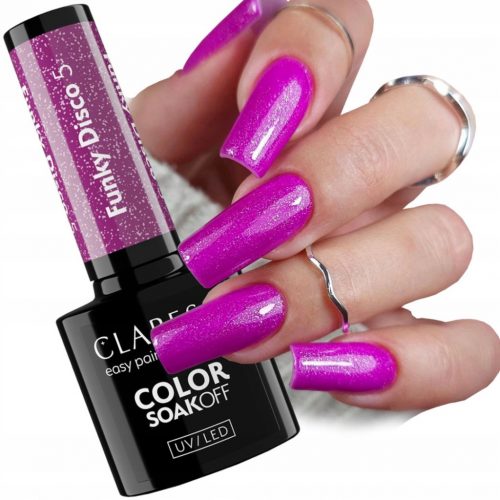  CLARESA FUNKY DISCO 5 VIOLET VINYL HYBRID POLISH GLITER DARK VIOLET