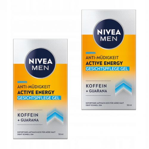  NIVEA MEN ACTIVE ENERGY Gel-krema za obraz - moški s kofeinom 50 ml x2