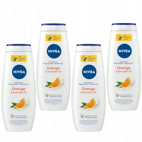  NIVEA POMARANČA & AVOKADO OIL Ženski negovalni gel za prhanje 500 ml x4