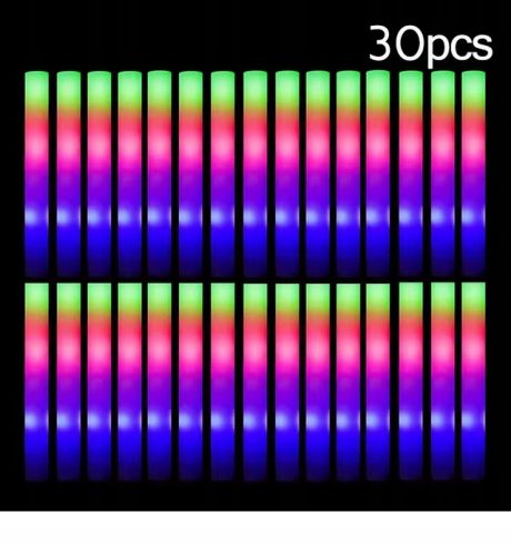  30 kosov svetlečih LED penastih palic, mehkih palic