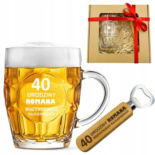  NAGOBNIK + ODPIRAČ ZA PIVO Z GRAVIRANJEM darilo za fanta očeta 18-99 rojstni dan